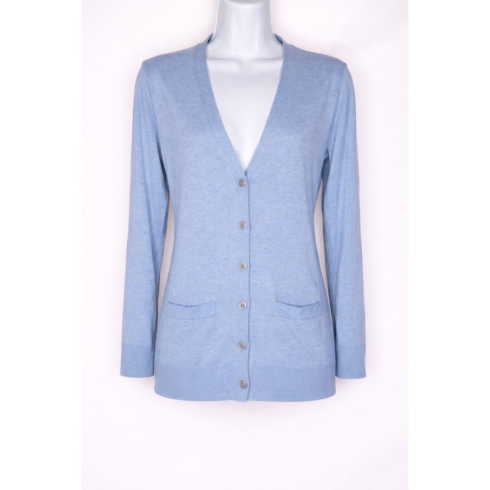 Old Navy  M Blue Button Front Cardigan Knit Pockets Preppy Capsule Wardrobe